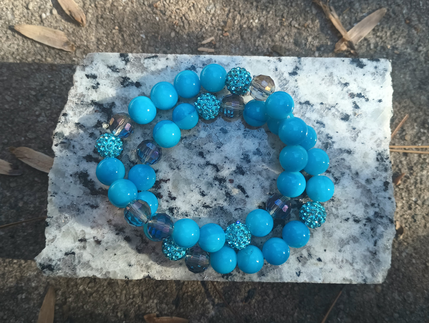 Sky blue beaded bracelet "Sky's no limit"