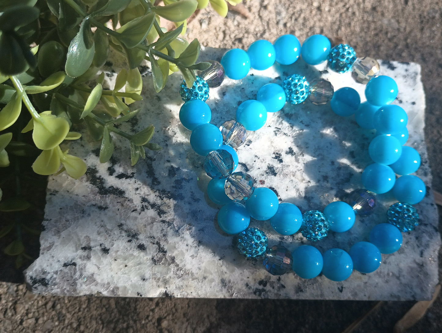 Sky blue beaded bracelet "Sky's no limit"