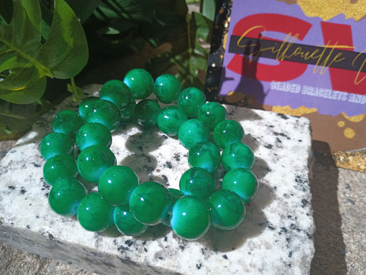 Big Green beaded bracelet