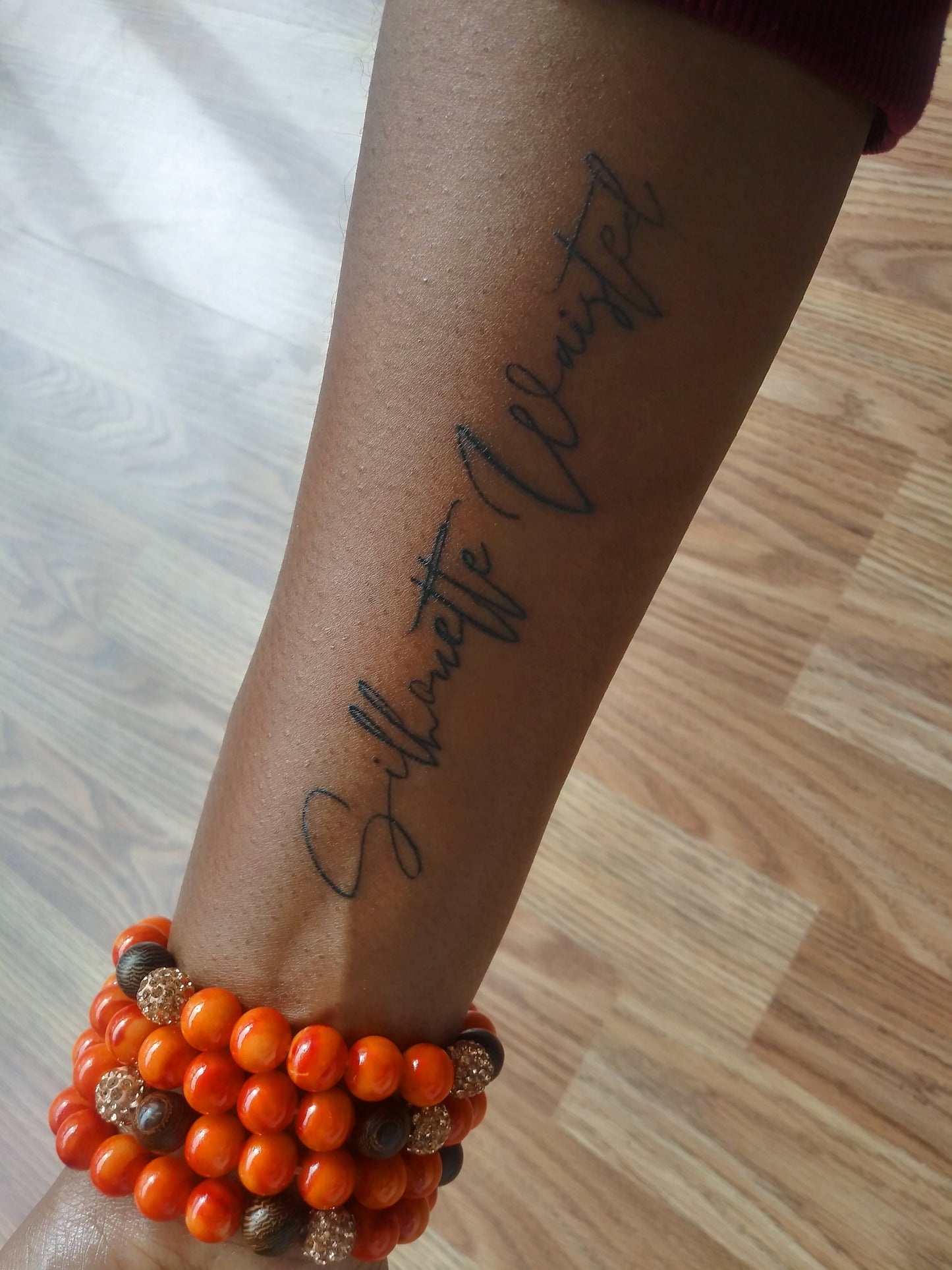 Orange beaded bracelet "Vitamin C Waisted