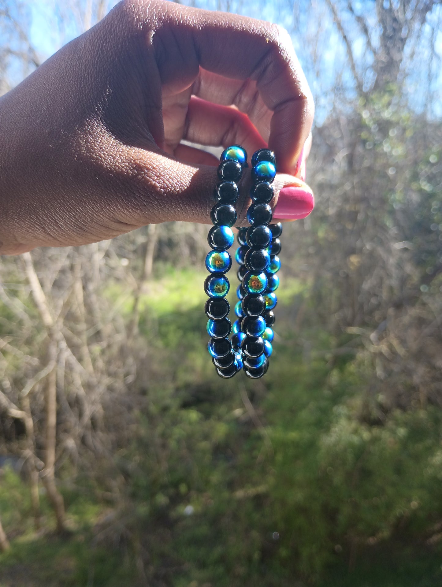 Black Twist Waisted Stretch bracelet