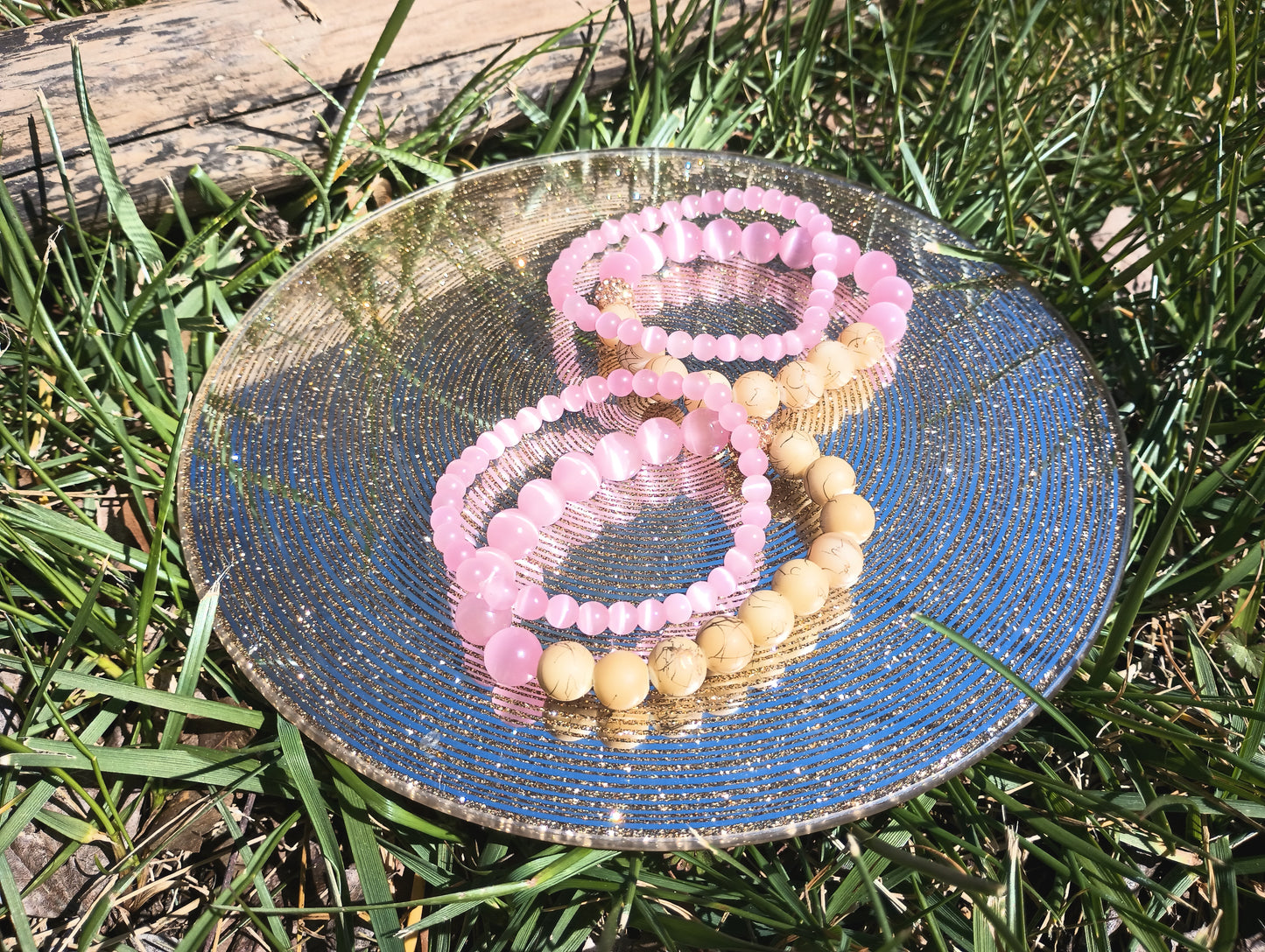 Pink Bracelet Set of 2 bracelets "Pink n Shine"