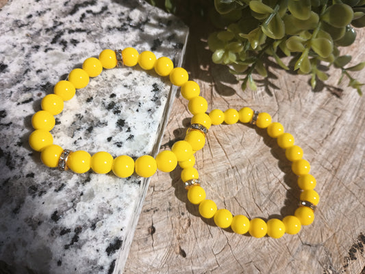 Yellow stretch bracelet "Yellow Waisted"